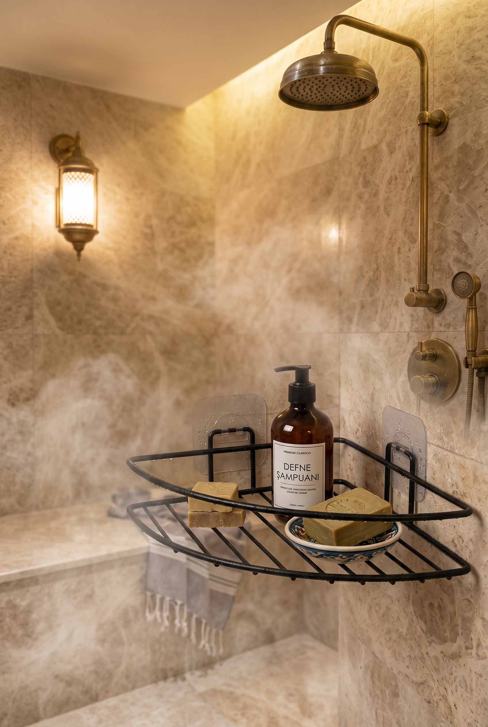 Filora Home Eck-Organizer — in einem türkischen Badezimmer